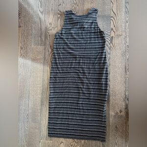 LOFT Black and White Striped Dress